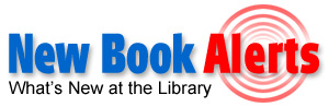 Words New Book Alerts What's New at the Library in blue and red