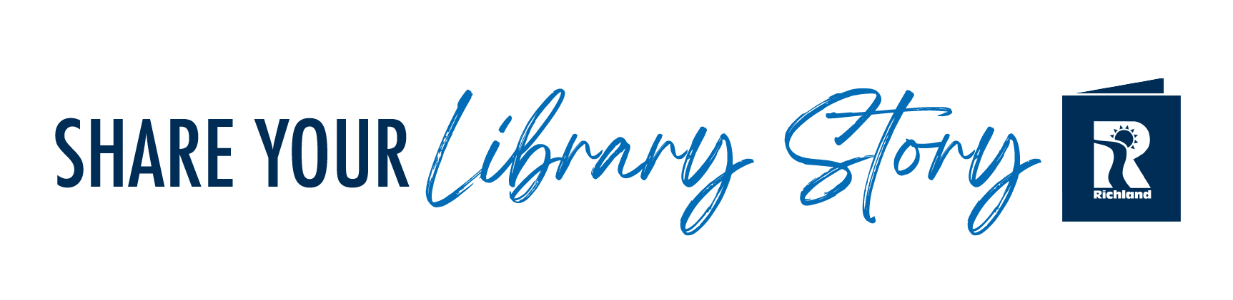 Share Richland Library Store blue text